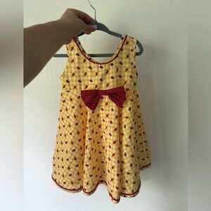Yellow and Lady Bug Dress with Bow